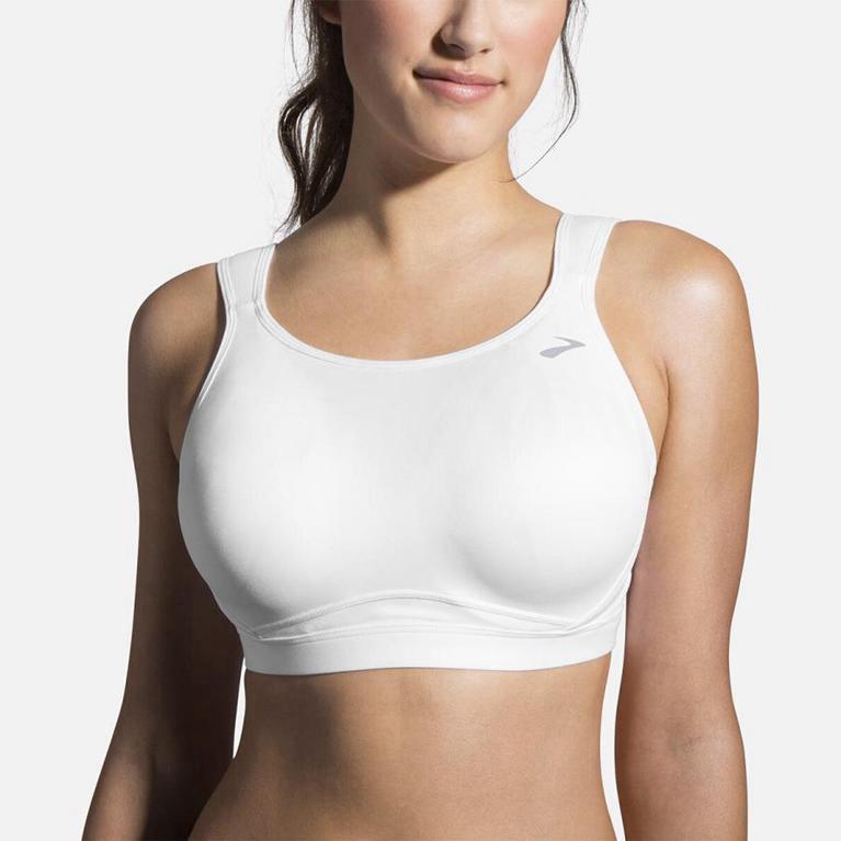 Brooks Maia Sports Womens Running Bra - White - Indonesia (BKMZ-94387)